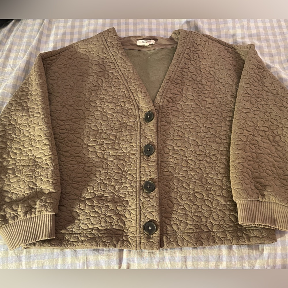 Quilted Jacket | floral stitching | Madewell M